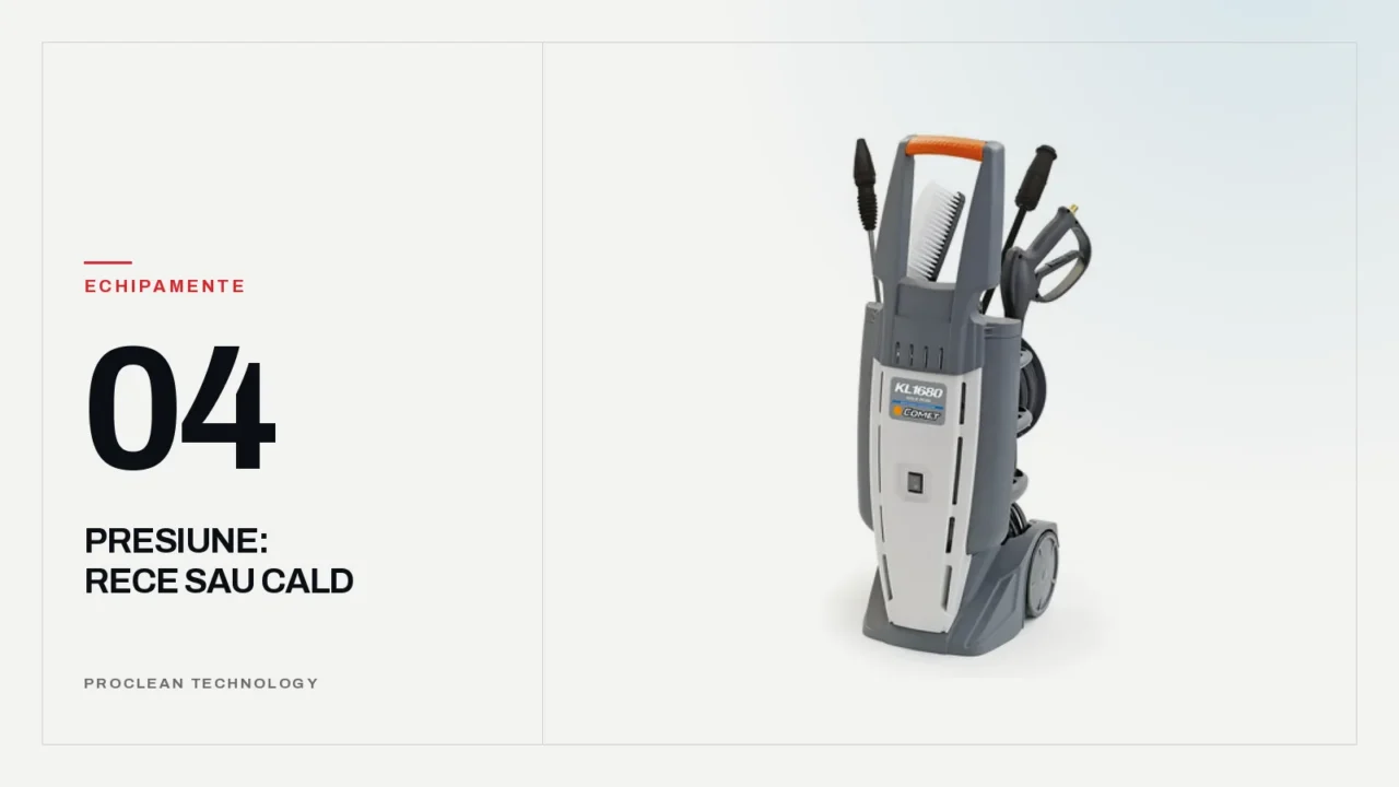 Aparat de curățat cu presiune cu apă rece Comet KL 2800 rpm, cu furtun și lance